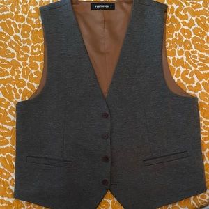 MENS 5 button Grey Vest. Size Large